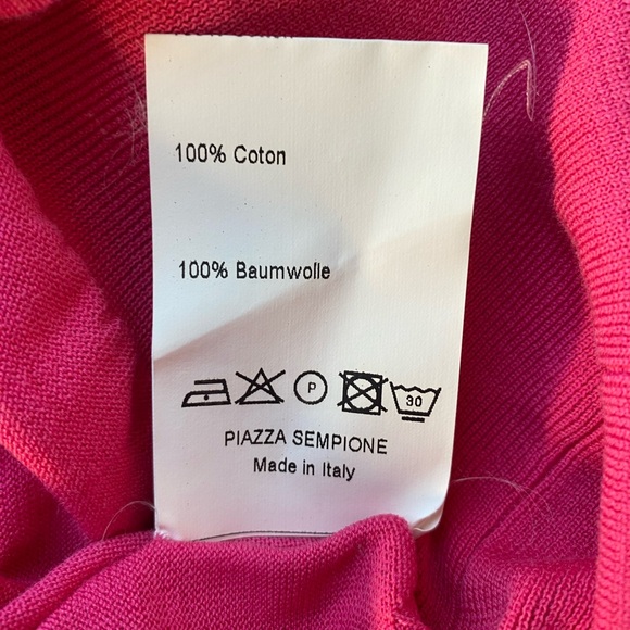Piazza Sempione 100% Cotton Pink Cardigan Short Sleeve IT 44 US 8 - Picture 8 of 9